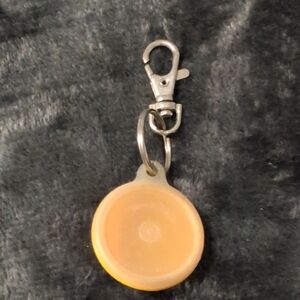 Vintage YellowTupper Wear Keychain with Silvee Tone Clip